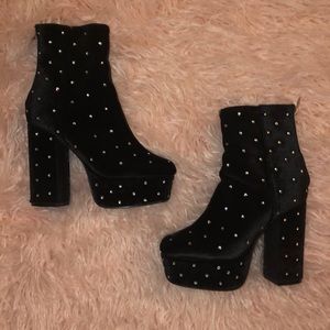 Missguided Rhinestone Platform Boots